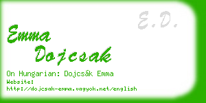 emma dojcsak business card